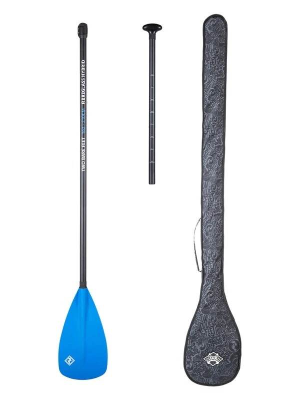 Two Bare Feet 2 Piece Fibreglass Hybrid SUP Paddle & Bag Package (Blue) 1 Two Bare Feet 2 Piece Fibreglass Hybrid SUP Paddle & Bag Package (Blue)
