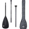 Two Bare Feet 3 Piece Fibreglass Hybrid SUP Paddle & Bag Package (Black)