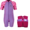 Essentials Baby Swim Kit - Patterned Lycra Arm Wetsuit + Swim Vest (Lilac)