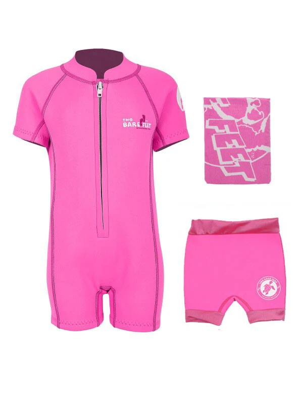 Deluxe Baby Swim Kit - Classic Wetsuit + Nappy Shorts + Towel (Pink) 1 Deluxe Baby Swim Kit - Classic Wetsuit + Nappy Shorts + Towel (Pink)
