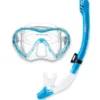 Pro Dive Series Silicone Dry Top Snorkel & Mask Set 3 (Aqua)