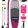 Two Bare Feet Sport Air (Allround XL) 10'10" X 33" X 6" Inflatable SUP Deluxe Carbon Hybrid Pack (Raspberry)