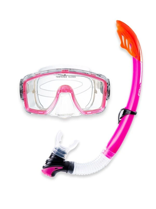 Two Bare Feet Adult Silicone Snorkel & Mask Set 1 (Pink)