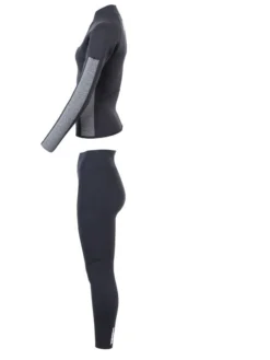 Two Bare Feet Unisex Perspective Half Zip 2.5mm Wetsuit Jacket & Pants Set (Black/Grey) -Surfboards Sales u7nm9k p