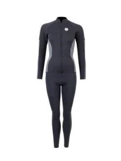 Two Bare Feet Unisex Perspective Full Zip 2.5mm Wetsuit Jacket & Pants Set (Black/Grey)