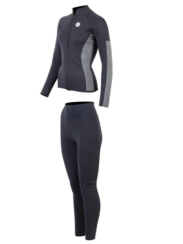 Two Bare Feet Unisex Perspective Full Zip 2.5mm Wetsuit Jacket & Pants Set (Black/Grey) 3 Two Bare Feet Unisex Perspective Full Zip 2.5mm Wetsuit Jacket & Pants Set (Black/Grey) - Image 3
