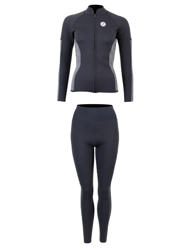 Two Bare Feet Unisex Perspective Full Zip 2.5mm Wetsuit Jacket & Pants Set (Black/Grey) 2 Two Bare Feet Unisex Perspective Full Zip 2.5mm Wetsuit Jacket & Pants Set (Black/Grey) - Image 2