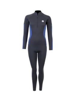 Two Bare Feet Unisex Perspective Half Zip 2.5mm Wetsuit Jacket & Pants Set (Black/Blue)