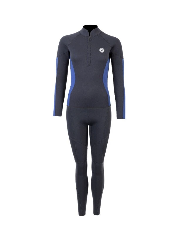 Two Bare Feet Unisex Perspective Half Zip 2.5mm Wetsuit Jacket & Pants Set (Black/Blue) 1 Two Bare Feet Unisex Perspective Half Zip 2.5mm Wetsuit Jacket & Pants Set (Black/Blue)