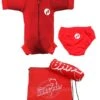 Premier Baby Swim Kit - Newborn Wetsuit + Swim Nappy + Towel + Bag (Red)