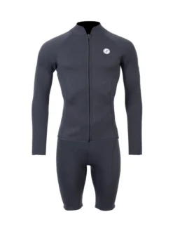 Two Bare Feet Perspective Full Zip 2.5mm Wetsuit Jacket & Shorts Set (Black)