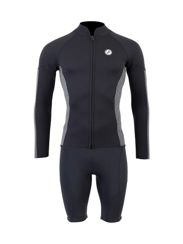 Two Bare Feet Perspective Full Zip 2.5mm Wetsuit Jacket & Shorts Set (Black/Grey) 1 Two Bare Feet Perspective Full Zip 2.5mm Wetsuit Jacket & Shorts Set (Black/Grey)
