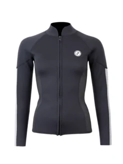 Two Bare Feet Unisex Perspective Full Zip 2.5mm Wetsuit Jacket (Black/Grey/Grey)