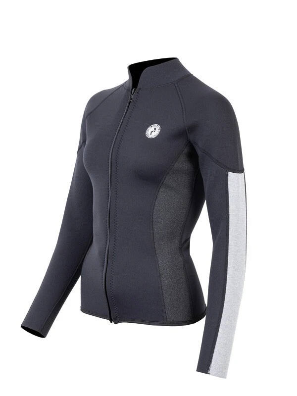 Two Bare Feet Unisex Perspective Full Zip 2.5mm Wetsuit Jacket (Black/Grey/Grey) 2 Two Bare Feet Unisex Perspective Full Zip 2.5mm Wetsuit Jacket (Black/Grey/Grey) - Image 2