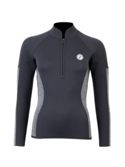 Two Bare Feet Unisex Perspective Half Zip 2.5mm Wetsuit Jacket (Black/Grey)