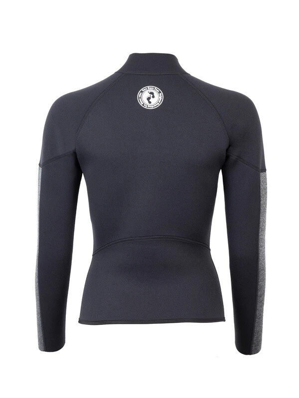 Two Bare Feet Unisex Perspective Half Zip 2.5mm Wetsuit Jacket (Black/Grey) 5 Two Bare Feet Unisex Perspective Half Zip 2.5mm Wetsuit Jacket (Black/Grey) - Image 5