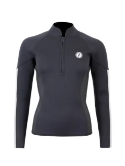 Two Bare Feet Unisex Perspective Half Zip 2.5mm Wetsuit Jacket (Black/Grey/Grey)