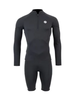 Two Bare Feet Perspective Half Zip 2.5mm Wetsuit Jacket & Shorts Set (Black)