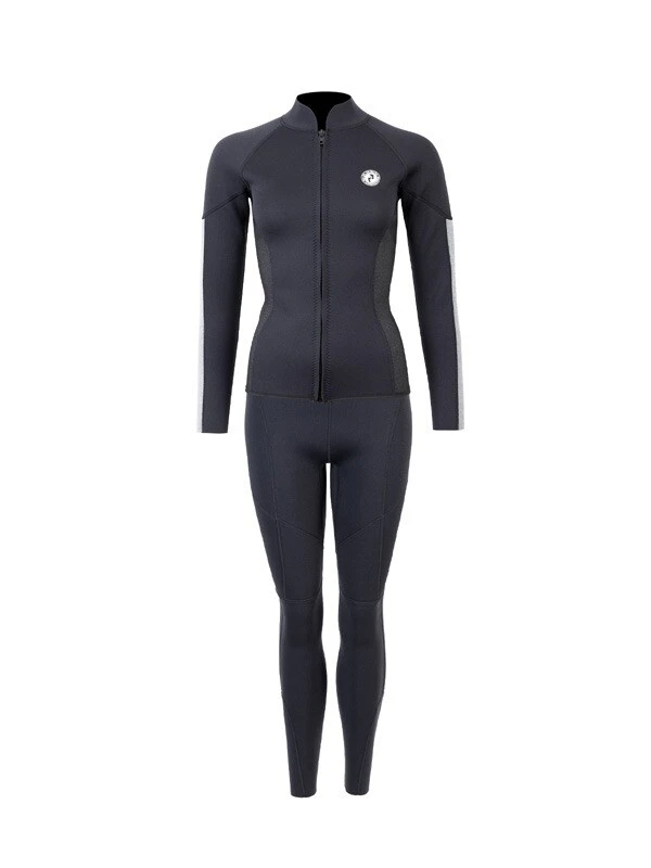 Two Bare Feet Unisex Perspective Full Zip 2.5mm Wetsuit Jacket & Pants Set (Black/Grey/Grey) 1 Two Bare Feet Unisex Perspective Full Zip 2.5mm Wetsuit Jacket & Pants Set (Black/Grey/Grey)