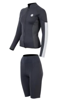 Two Bare Feet Unisex Perspective Full Zip 2.5mm Wetsuit Jacket & Shorts Set (Black/Grey/Grey) 10 Two Bare Feet Unisex Perspective Full Zip 2.5mm Wetsuit Jacket & Shorts Set (Black/Grey/Grey) -Surfboards Sales utin8f s 1