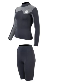 Two Bare Feet Womens Aspect Fleece Lined Zipless Thermal 2.5mm Superstretch Wetsuit Top & Shorts Set (Black/Grey) 10 Two Bare Feet Womens Aspect Fleece Lined Zipless Thermal 2.5mm Superstretch Wetsuit Top & Shorts Set (Black/Grey) -Surfboards Sales w1a8mz o