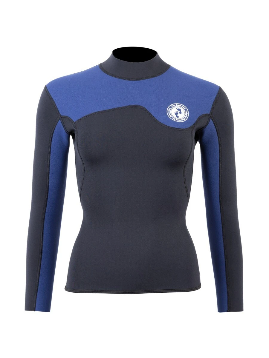 Two Bare Feet Womens Aspect Fleece Lined Zipless Thermal 2.5mm Superstretch Wetsuit Top & Pants Set (Black/Blue) 5 Two Bare Feet Womens Aspect Fleece Lined Zipless Thermal 2.5mm Superstretch Wetsuit Top & Pants Set (Black/Blue) - Image 5