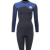 Two Bare Feet Womens Aspect Fleece Lined Zipless Thermal 2.5mm Superstretch Wetsuit Top & Shorts Set (Black/Blue)