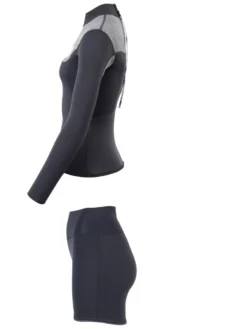Two Bare Feet Womens Aspect Back Zip 2.5mm Wetsuit Jacket & Hotpants Set (Black/Grey) 11 Two Bare Feet Womens Aspect Back Zip 2.5mm Wetsuit Jacket & Hotpants Set (Black/Grey) -Surfboards Sales w4dj5g 1