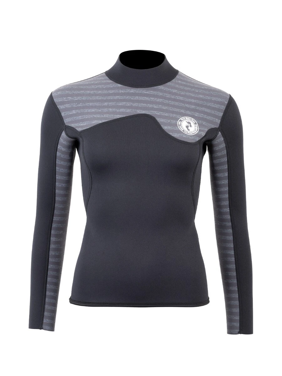 Two Bare Feet Womens Aspect Back Zip 2.5mm Wetsuit Jacket & Shorts Set (Black/Grey Stripes) 5 Two Bare Feet Womens Aspect Back Zip 2.5mm Wetsuit Jacket & Shorts Set (Black/Grey Stripes) - Image 5