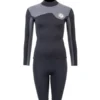 Two Bare Feet Womens Aspect Back Zip 2.5mm Wetsuit Jacket & Shorts Set (Black/Grey Stripes)