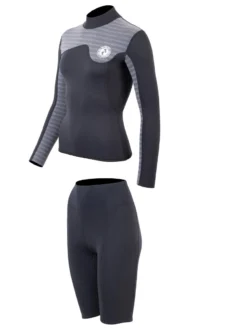 Two Bare Feet Womens Aspect Back Zip 2.5mm Wetsuit Jacket & Shorts Set (Black/Grey Stripes) 10 Two Bare Feet Womens Aspect Back Zip 2.5mm Wetsuit Jacket & Shorts Set (Black/Grey Stripes) -Surfboards Sales w4wb7b r