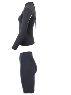 Two Bare Feet Womens Aspect Back Zip 2.5mm Wetsuit Jacket & Shorts Set (Black/Grey/Grey) 11 Two Bare Feet Womens Aspect Back Zip 2.5mm Wetsuit Jacket & Shorts Set (Black/Grey/Grey) -Surfboards Sales w89q3f y