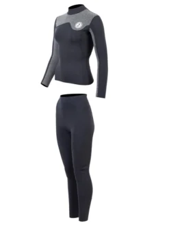 Two Bare Feet Womens Aspect Fleece Lined Zipless Thermal 2.5mm Superstretch Wetsuit Top & Pants Set (Black/Grey) 10 Two Bare Feet Womens Aspect Fleece Lined Zipless Thermal 2.5mm Superstretch Wetsuit Top & Pants Set (Black/Grey) -Surfboards Sales w8rqs7 t