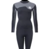 Two Bare Feet Womens Aspect Fleece Lined Zipless Thermal 2.5mm Superstretch Wetsuit Top & Shorts Set (Black/Grey Stripes)