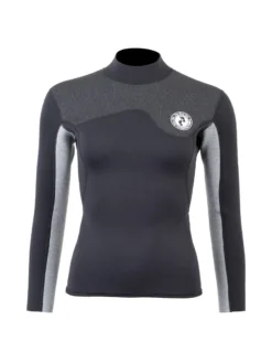 Two Bare Feet Womens Aspect Back Zip 2.5mm Wetsuit Jacket & Hotpants Set (Black/Grey/Grey) -Surfboards Sales wfcv24 f