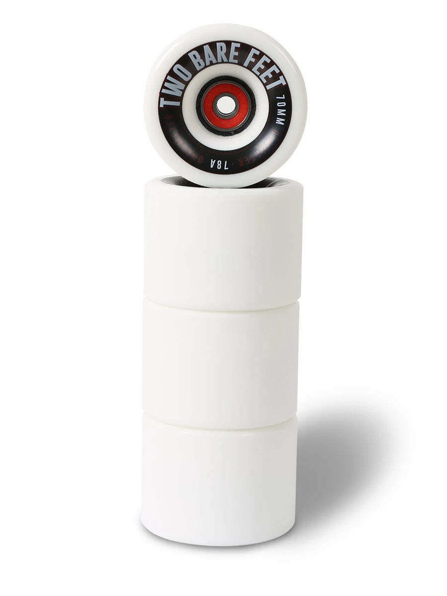 Sessions 78A Longboard Skateboard Wheels (70mm White) With Two Bare Feet Pro Series 7 Bearings 1 Sessions 78A Longboard Skateboard Wheels (70mm White) With Two Bare Feet Pro Series 7 Bearings