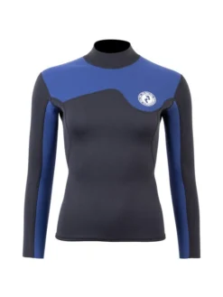 Two Bare Feet Womens Aspect Back Zip 2.5mm Wetsuit Jacket (Black/Blue)