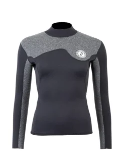 Two Bare Feet Womens Aspect Back Zip 2.5mm Wetsuit Jacket (Black/Grey)