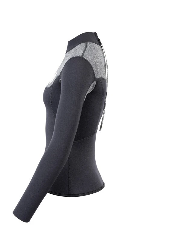 Two Bare Feet Womens Aspect Back Zip 2.5mm Wetsuit Jacket (Black/Grey) 3 Two Bare Feet Womens Aspect Back Zip 2.5mm Wetsuit Jacket (Black/Grey) - Image 3