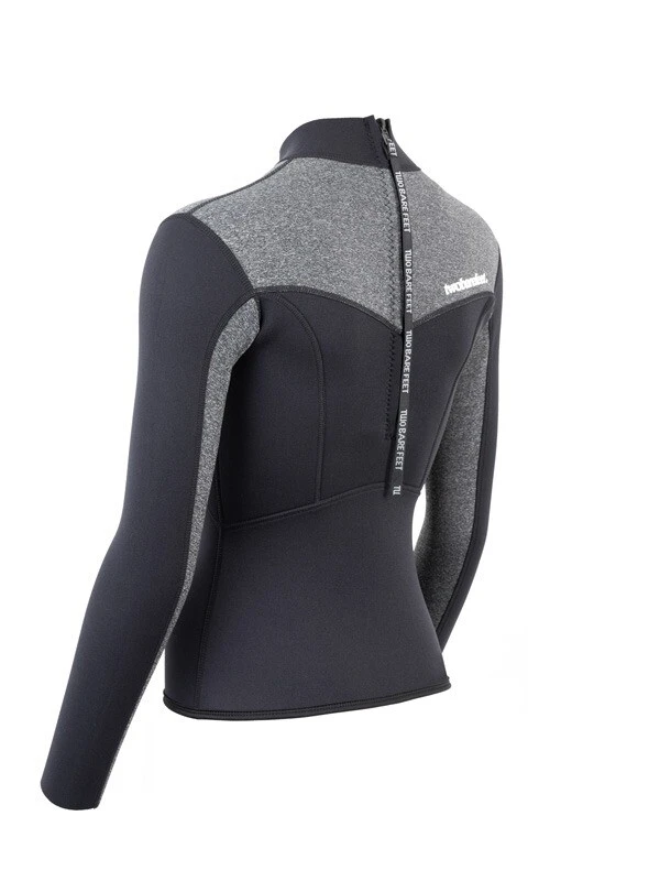 Two Bare Feet Womens Aspect Back Zip 2.5mm Wetsuit Jacket (Black/Grey) 4 Two Bare Feet Womens Aspect Back Zip 2.5mm Wetsuit Jacket (Black/Grey) - Image 4