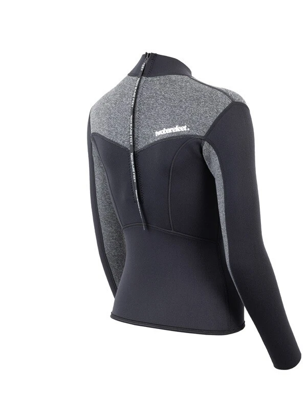 Two Bare Feet Womens Aspect Back Zip 2.5mm Wetsuit Jacket (Black/Grey) 6 Two Bare Feet Womens Aspect Back Zip 2.5mm Wetsuit Jacket (Black/Grey) - Image 6