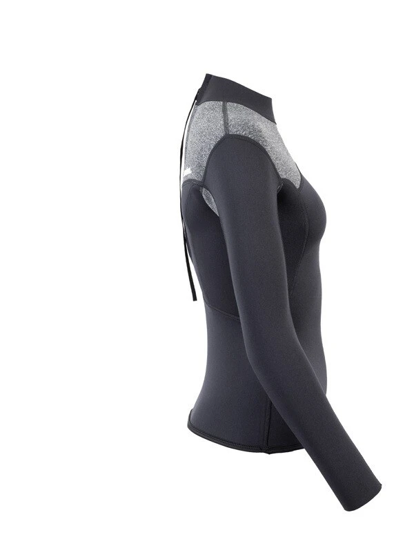 Two Bare Feet Womens Aspect Back Zip 2.5mm Wetsuit Jacket (Black/Grey) 7 Two Bare Feet Womens Aspect Back Zip 2.5mm Wetsuit Jacket (Black/Grey) - Image 7