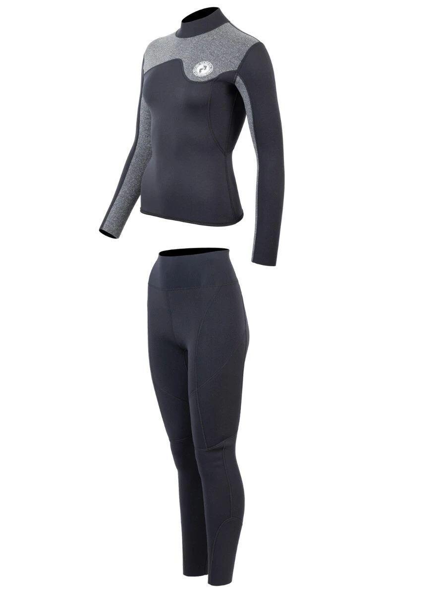 Two Bare Feet Womens Aspect Back Zip 2.5mm Wetsuit Jacket & Pants Set (Black/Grey) 3 Two Bare Feet Womens Aspect Back Zip 2.5mm Wetsuit Jacket & Pants Set (Black/Grey) - Image 3