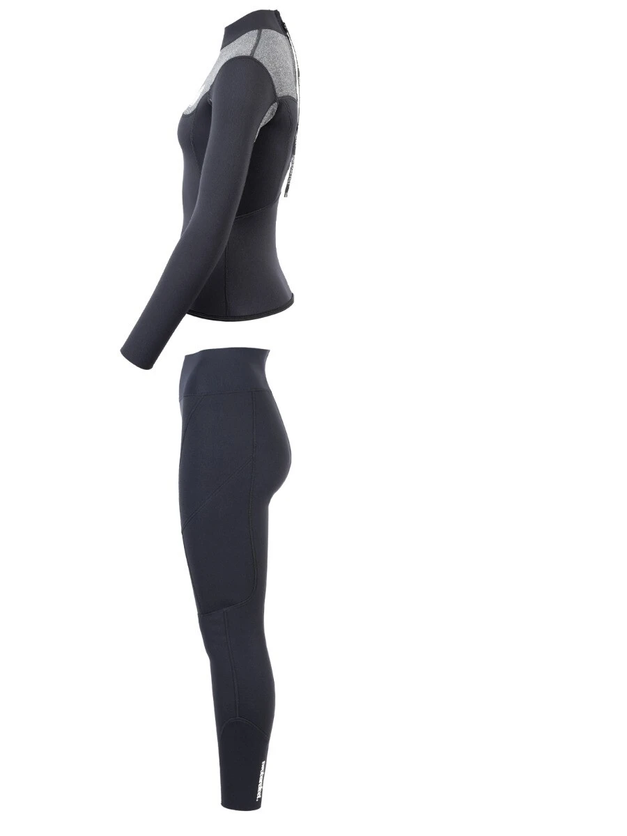 Two Bare Feet Womens Aspect Back Zip 2.5mm Wetsuit Jacket & Pants Set (Black/Grey) 4 Two Bare Feet Womens Aspect Back Zip 2.5mm Wetsuit Jacket & Pants Set (Black/Grey) - Image 4