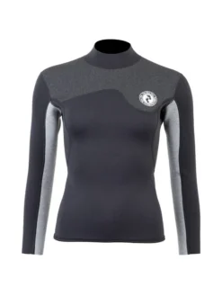 Two Bare Feet Womens Aspect Back Zip 2.5mm Wetsuit Jacket (Black/Grey/Grey)