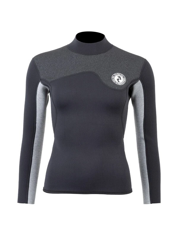Two Bare Feet Womens Aspect Back Zip 2.5mm Wetsuit Jacket (Black/Grey/Grey) 1 Two Bare Feet Womens Aspect Back Zip 2.5mm Wetsuit Jacket (Black/Grey/Grey)