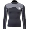 Two Bare Feet Womens Aspect Back Zip 2.5mm Wetsuit Jacket (Black/Grey Stripes)