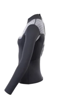 Two Bare Feet Womens Aspect Back Zip 2.5mm Wetsuit Jacket (Black/Grey Stripes) -Surfboards Sales womens aspect back zip jacket black grey 3
