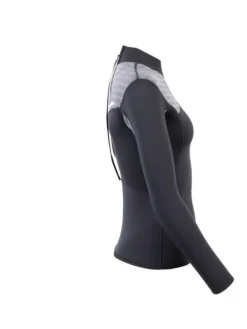 Two Bare Feet Womens Aspect Back Zip 2.5mm Wetsuit Jacket (Black/Grey Stripes) -Surfboards Sales womens aspect back zip jacket black grey 7