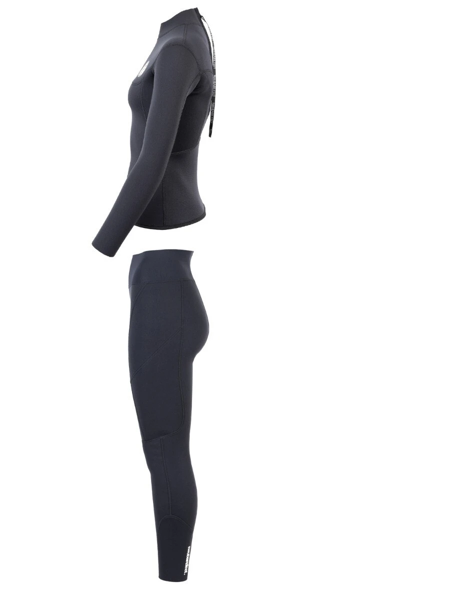 Two Bare Feet Womens Aspect Back Zip 2.5mm Wetsuit Jacket & Pants Set (Black) - Image 4